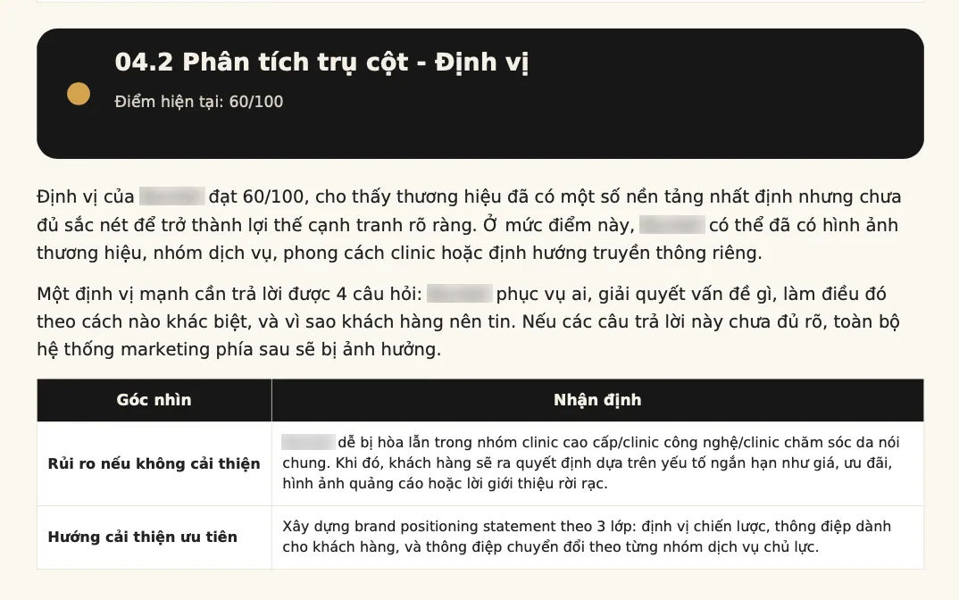 Trích đoạn báo cáo rà soát: Phân tích: Định vị
